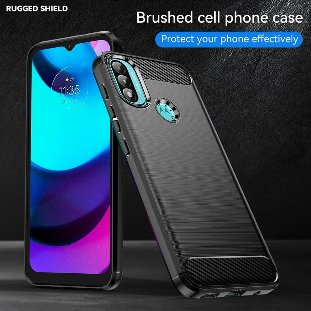 Techsuit Carbon Silicone - θήκη για Motorola Moto E20 - Μαύρο 2