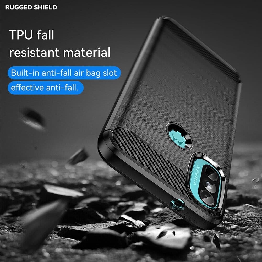 Techsuit Carbon Silicone - θήκη για Motorola Moto E20 - Μαύρο 3