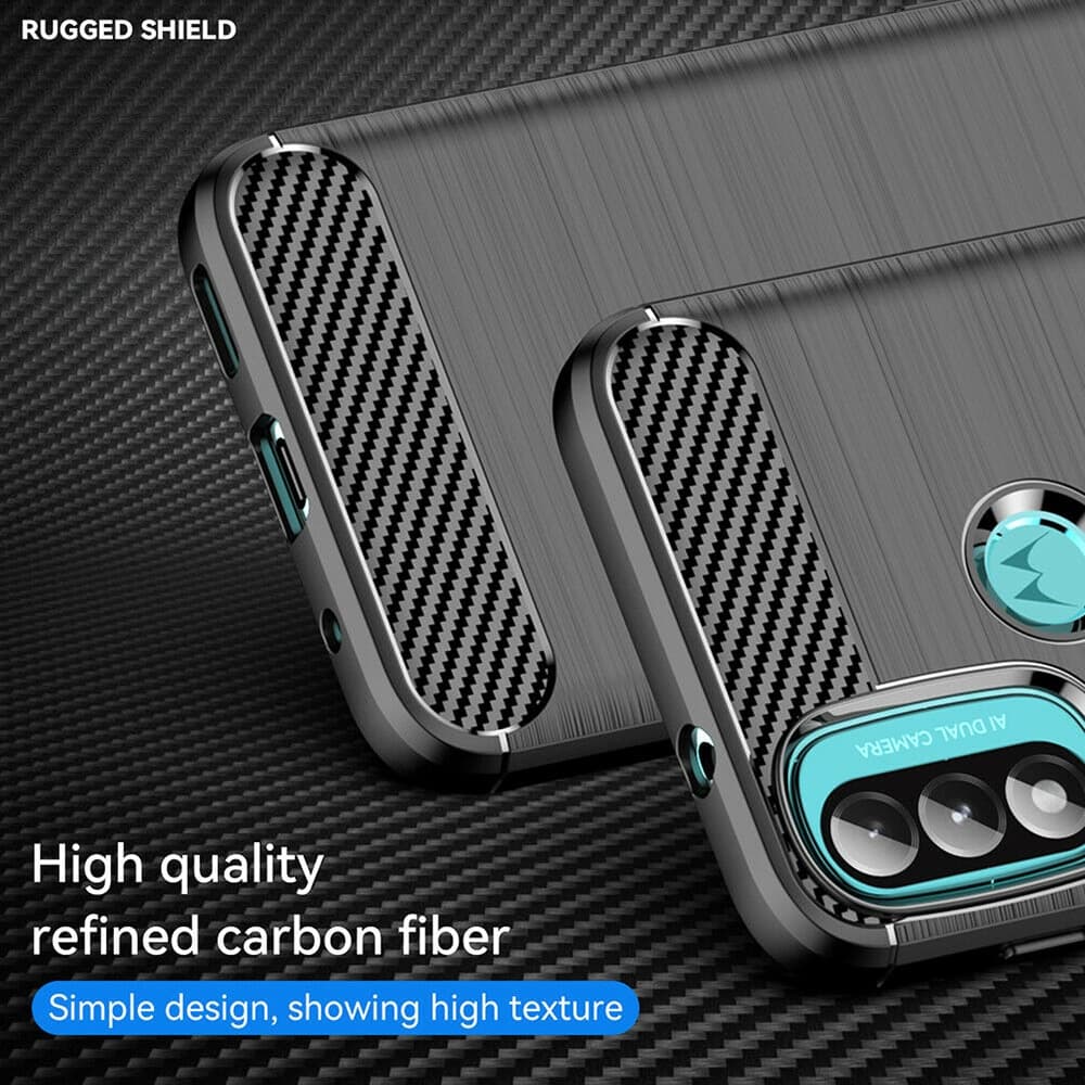 Techsuit Carbon Silicone - θήκη για Motorola Moto E20 - Μαύρο 5