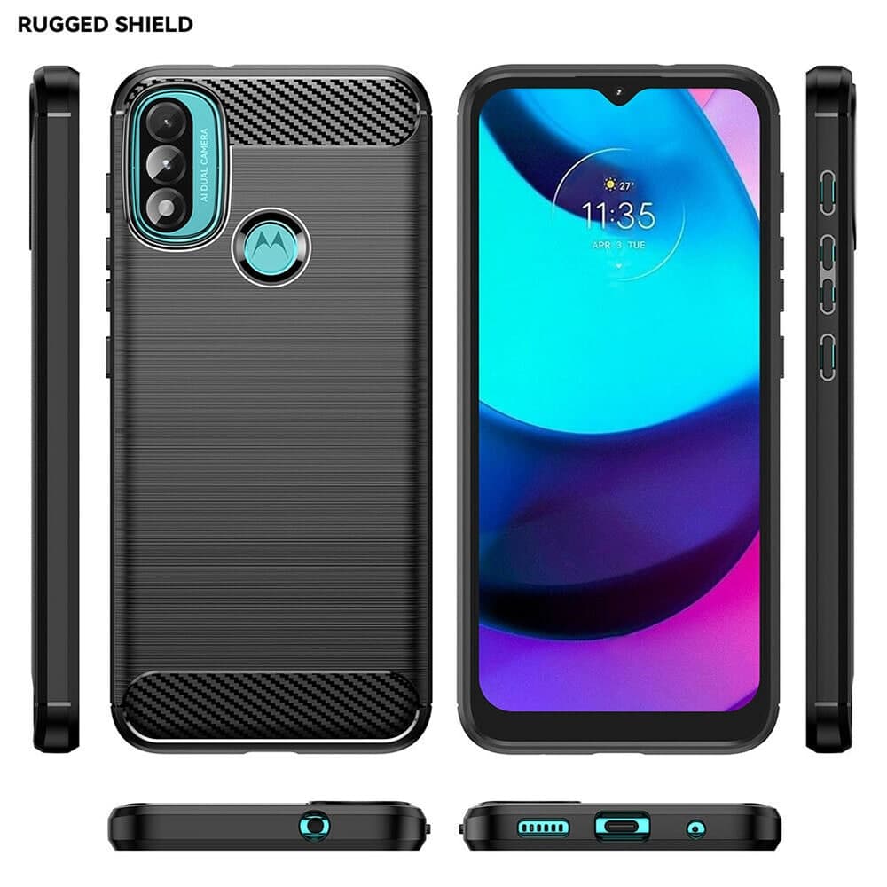 Techsuit Carbon Silicone - θήκη για Motorola Moto E20 - Μαύρο 6