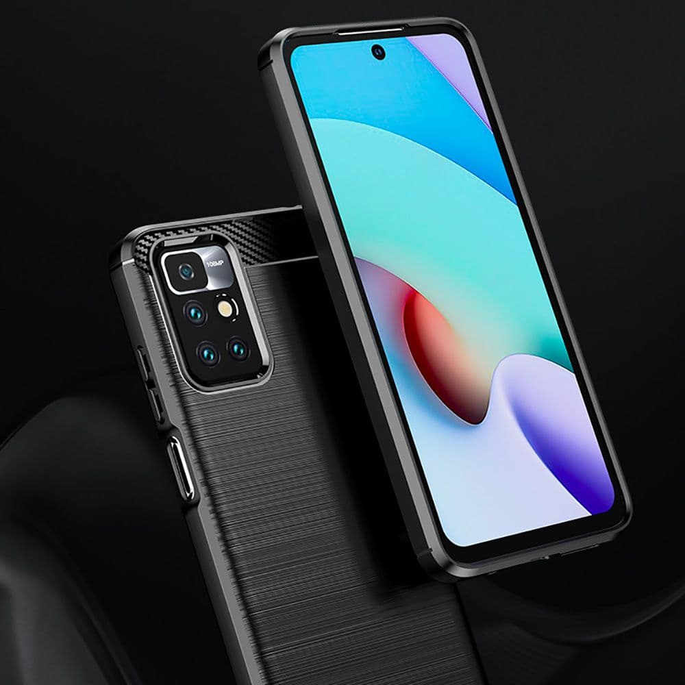 Techsuit Carbon Silicone - θήκη για Xiaomi Redmi 10 - Μαύρο 2