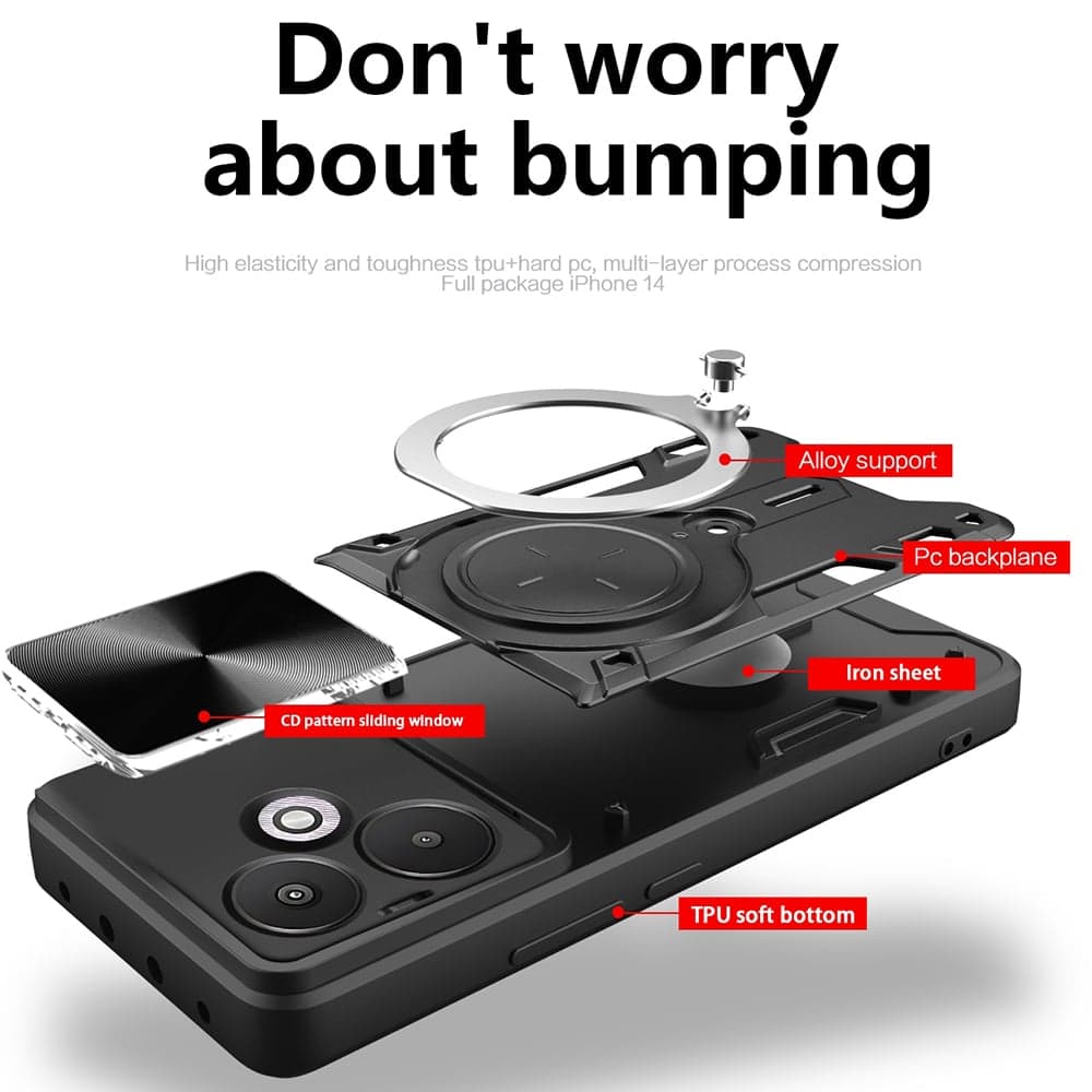 Techsuit CamGuard Pro - θήκη για Xiaomi Redmi 13C 5G - Μαύρο 2