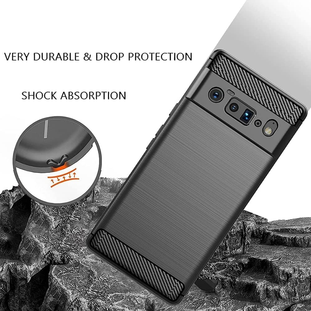 Techsuit Carbon Silicone - θήκη για Google Pixel 6 Pro - Μαύρο 5
