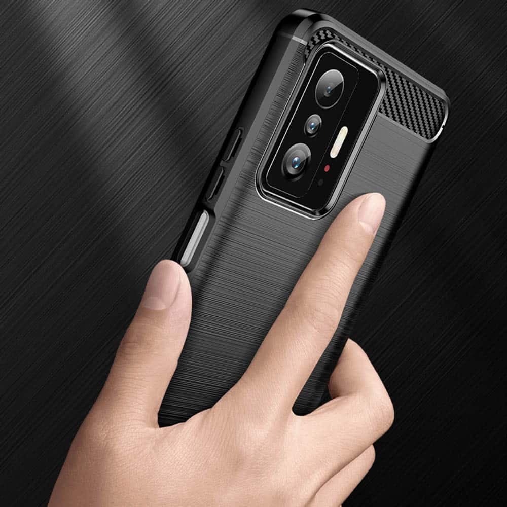 Techsuit Carbon Silicone - θήκη για Xiaomi 11T - Μαύρο 5