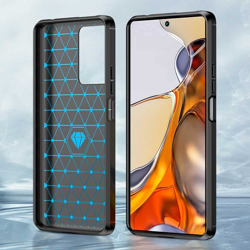 Techsuit Carbon Silicone - θήκη για Xiaomi 11T - Μαύρο 6