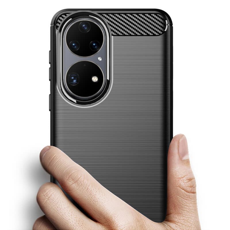 Techsuit Carbon Silicone - θήκη για Huawei P50 Pro - Μαύρο 2