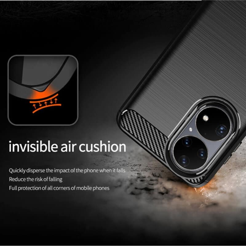 Techsuit Carbon Silicone - θήκη για Huawei P50 Pro - Μαύρο 3