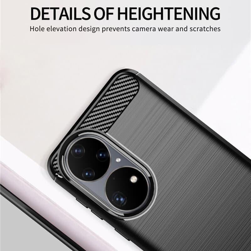 Techsuit Carbon Silicone - θήκη για Huawei P50 Pro - Μαύρο 6