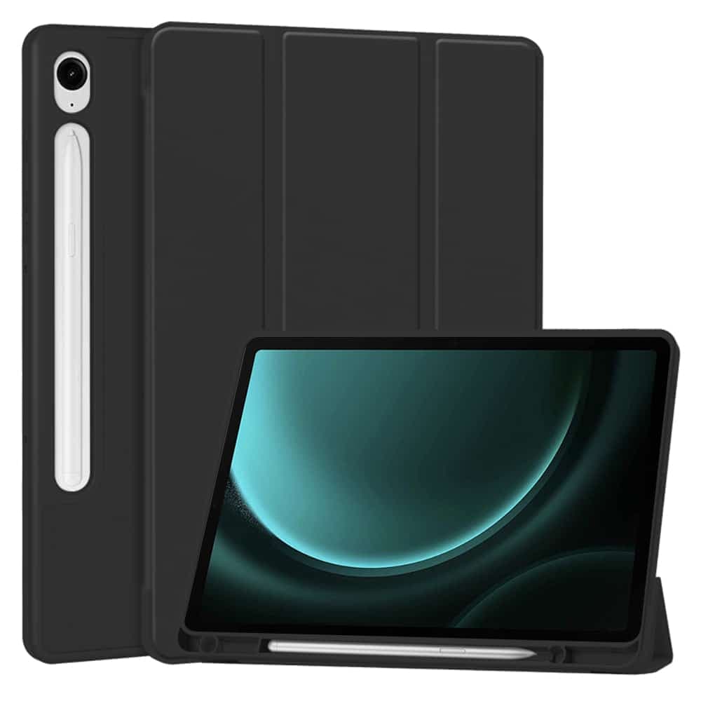 Techsuit - Flex Trifold (with Pencil Holder) - Samsung Galaxy Tab S9 FE / S10 FE - Black