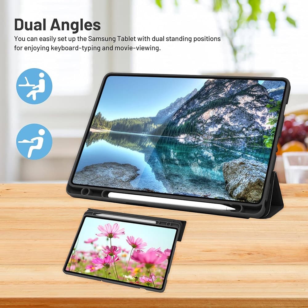 Techsuit - Flex Trifold (with Pencil Holder) - Samsung Galaxy Tab A9 Plus - Black 3