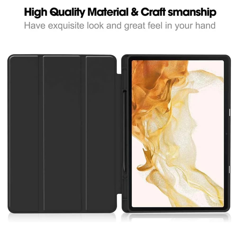 Techsuit - Flex Trifold (with Pencil Holder) - Samsung Galaxy Tab S7 Plus / S8 Plus - Black 2