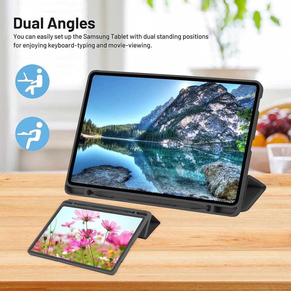 Techsuit - Flex Trifold (with Pencil Holder) - Samsung Galaxy Tab A7 Lite - Black 4