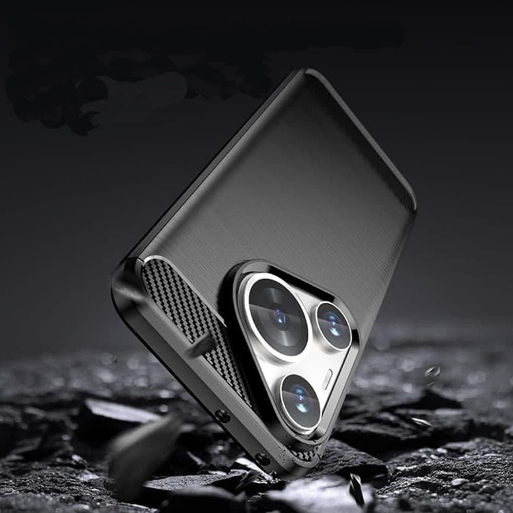 Techsuit Carbon Silicone - θήκη για Huawei Pura 70 - Μαύρο 3