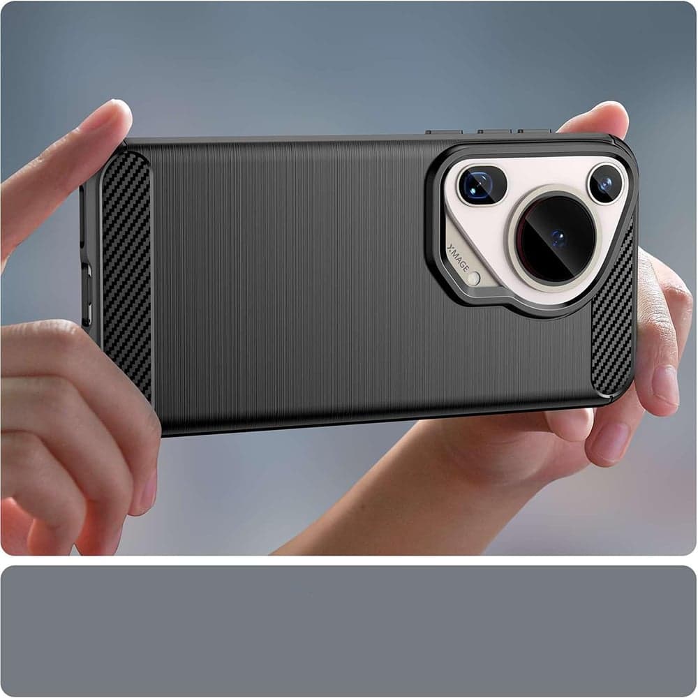 Techsuit Carbon Silicone - θήκη για Huawei Pura 70 Ultra - Μαύρο 2