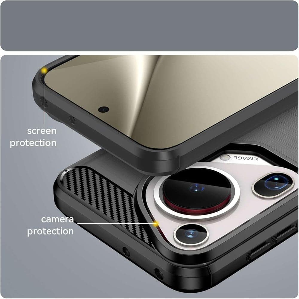 Techsuit Carbon Silicone - θήκη για Huawei Pura 70 Ultra - Μαύρο 4