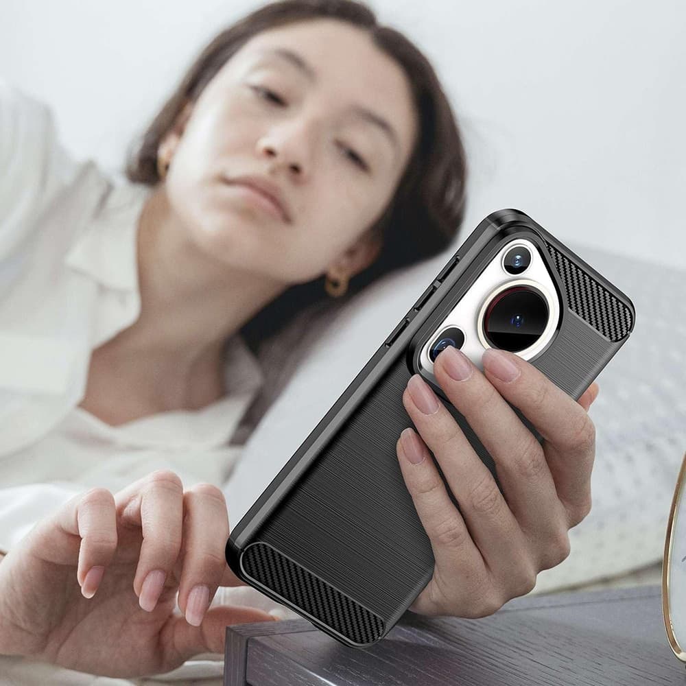 Techsuit Carbon Silicone - θήκη για Huawei Pura 70 Ultra - Μαύρο 5
