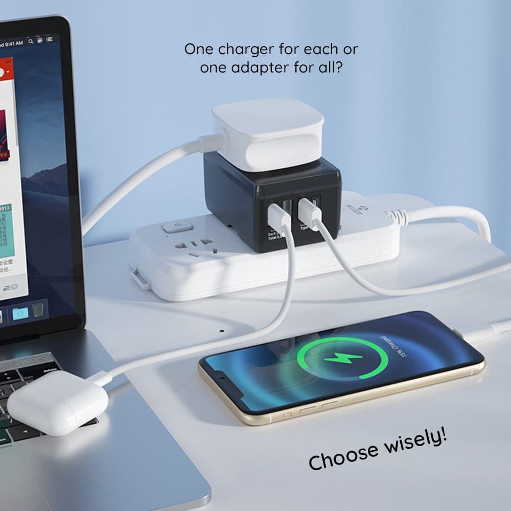 Techsuit - Προσαρμογέας Ταξιδιού (HHt204A) - 15W, 2xUSB-C, 2xUSB, EU, UK, AUS, US - Μαύρο 5