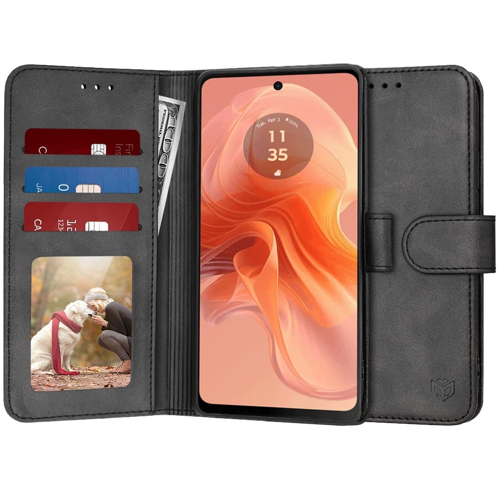 Techsuit Diary Book - θήκη για Motorola Moto G04 - Μαύρο