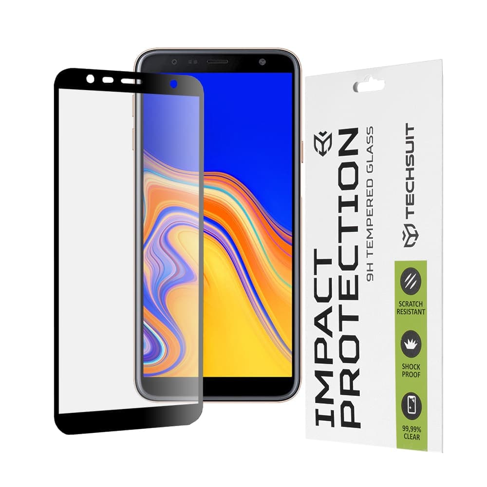Techsuit - 111D Πλήρης Κάλυψη / Full Glue Γυαλί - Samsung Galaxy J4 Plus / J6 Plus - Μαύρο