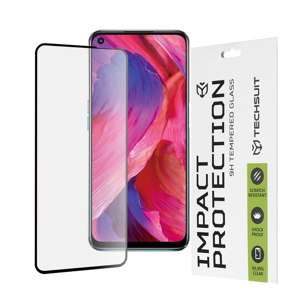 Techsuit - 111D Πλήρης Κάλυψη / Full Glue Γυαλί - Oppo A54 5G / A74 5G / OnePlus Nord N200 5G - Μαύρο
