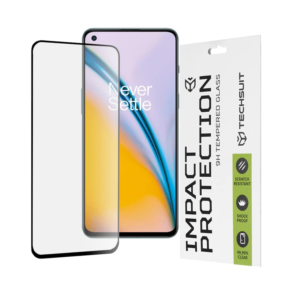 Techsuit - 111D Πλήρης Κάλυψη / Full Glue Γυαλί - OnePlus Nord CE 5G / Nord 2 5G / Nord 2T - Μαύρο