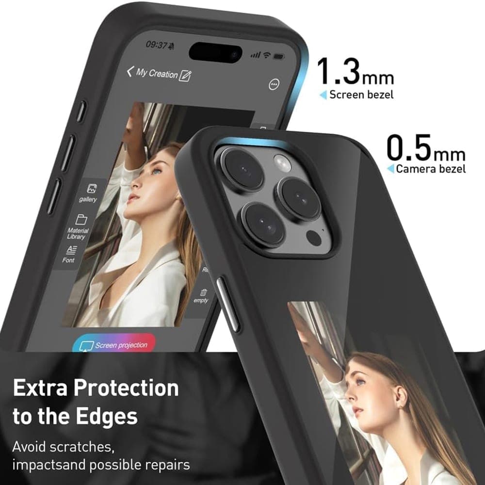Techsuit SmartScreen NFC - θήκη για Apple iPhone 15 Pro - Μαύρο 3