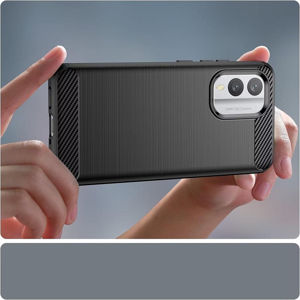 Techsuit Carbon Silicone - θήκη για Nokia X30 - Μαύρο 2
