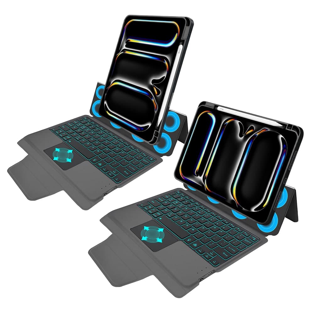 Techsuit - KeyTab Pro + Screen Protector (with RGB Wireless Keyboard/Stylus Pen Holder) - iPad Pro 11 (2024) - Black 2