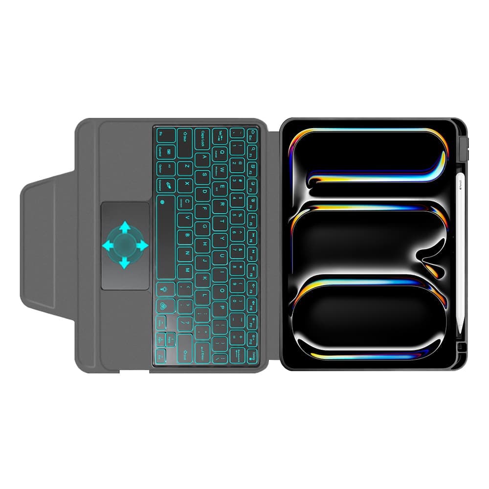Techsuit - KeyTab Pro + Screen Protector (with RGB Wireless Keyboard/Stylus Pen Holder) - iPad Pro 11 (2024) - Black 3