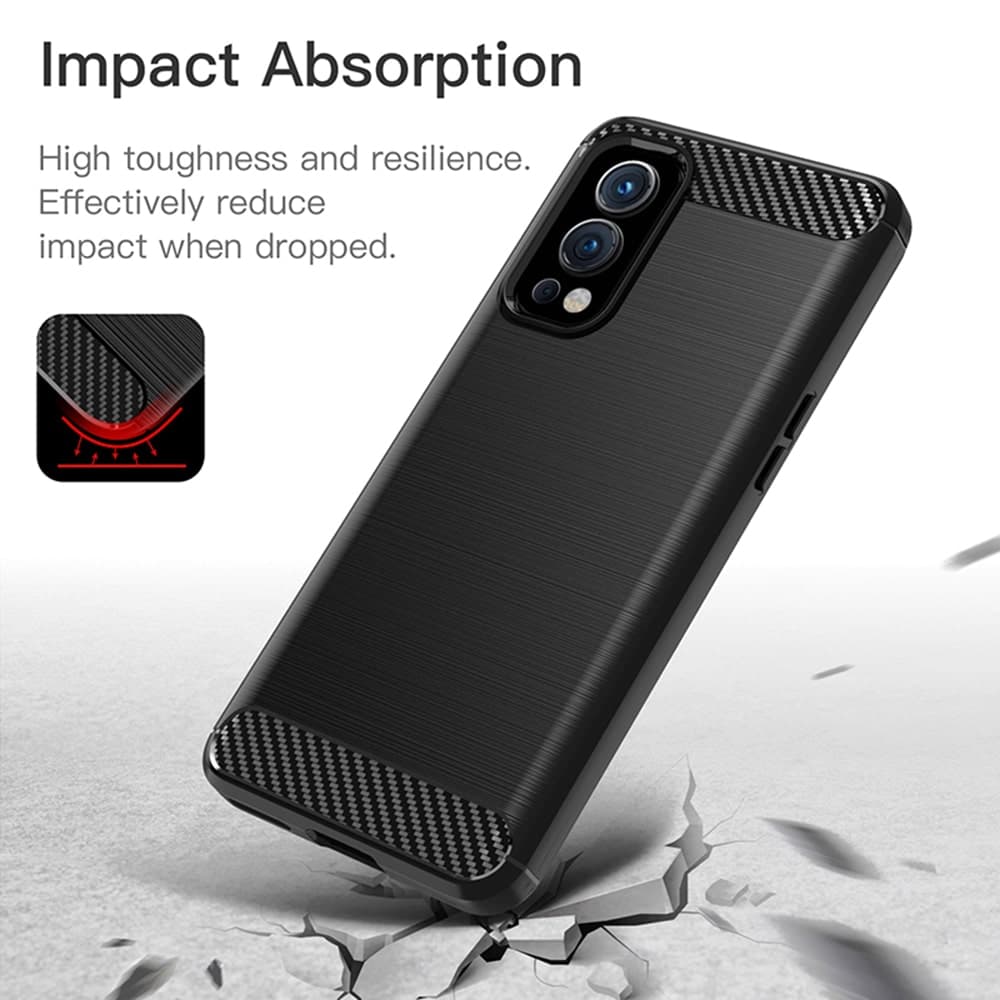 Techsuit Carbon Silicone - θήκη για Oneplus Nord 2 5G - Μαύρο 2