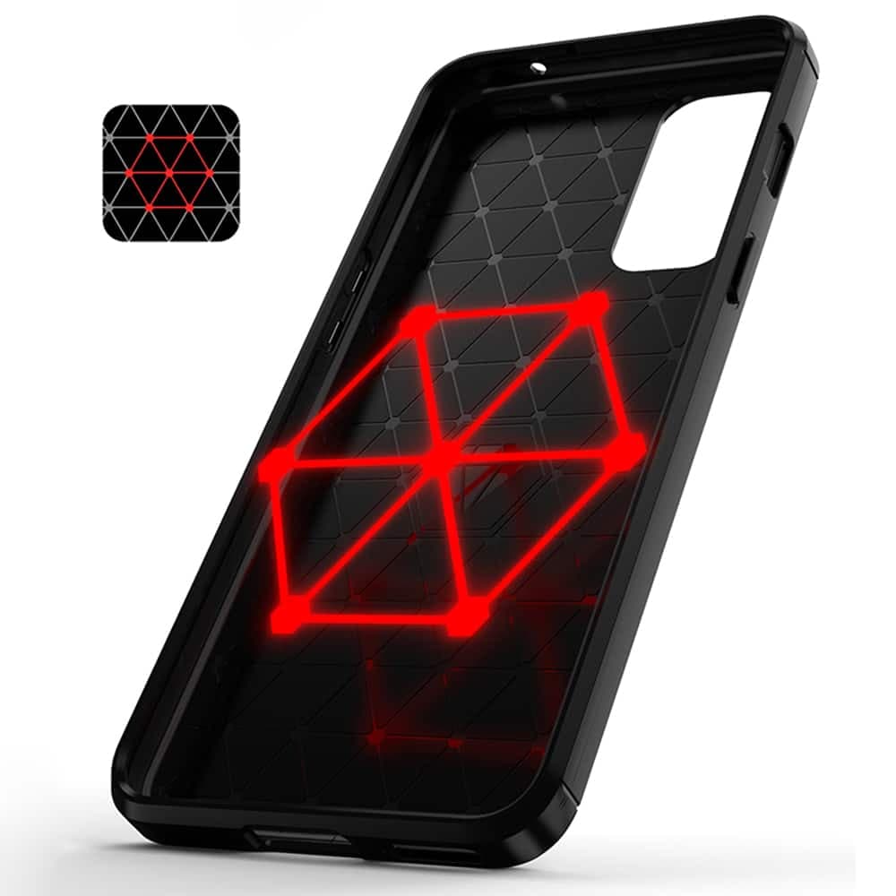 Techsuit Carbon Silicone - θήκη για Oneplus Nord 2 5G - Μαύρο 5