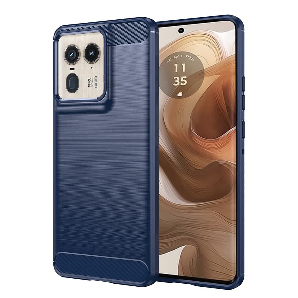Techsuit Carbon Silicone - θήκη για Motorola Edge 50 Ultra - Μπλε