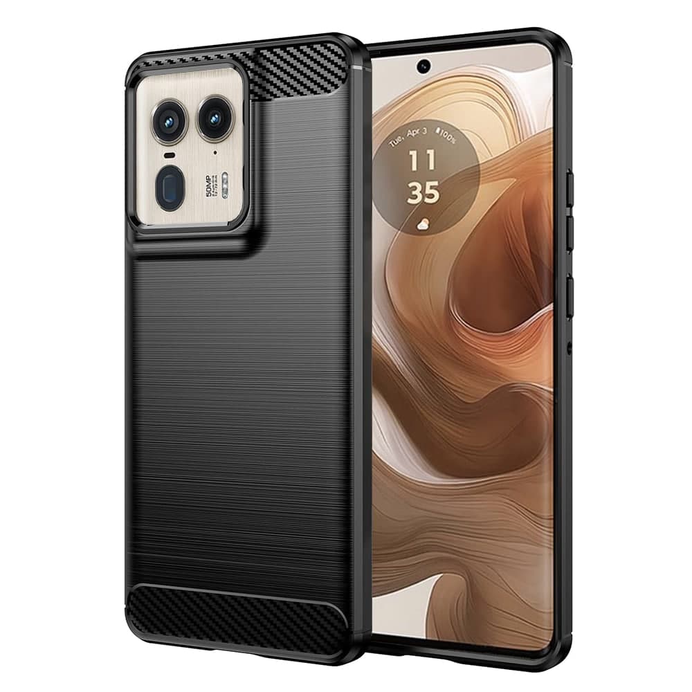 Techsuit Carbon Silicone - θήκη για Motorola Edge 50 Ultra - Μαύρο