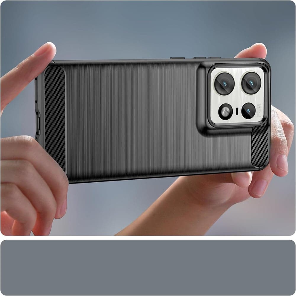 Techsuit Carbon Silicone - θήκη για Motorola Edge 50 Ultra - Μαύρο 2