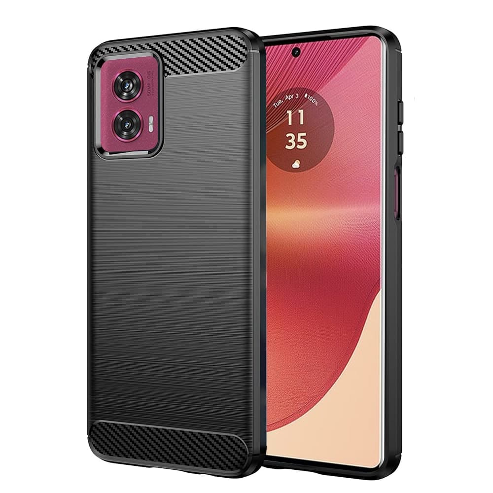 Techsuit Carbon Silicone - θήκη για Motorola Edge 50 Fusion - Μαύρο