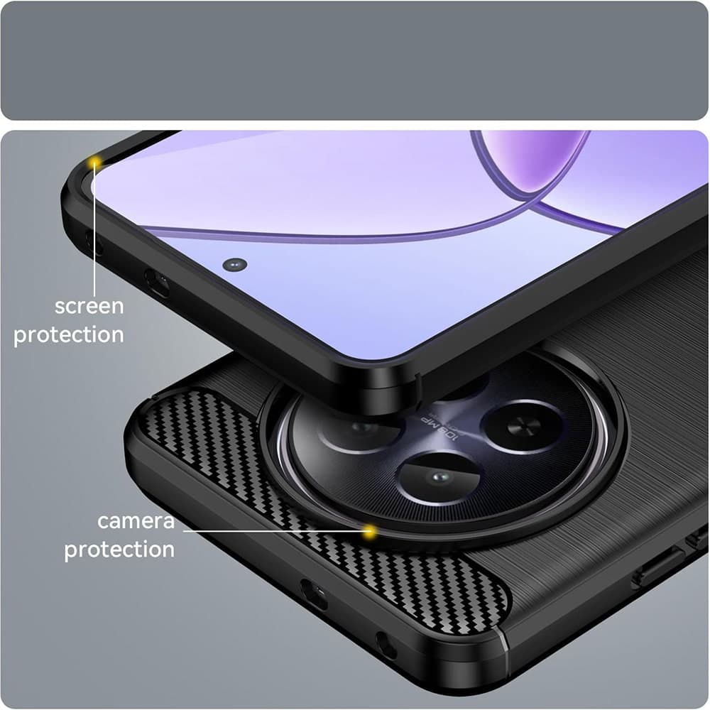 Techsuit Carbon Silicone - θήκη για Realme 12 - Μαύρο 5
