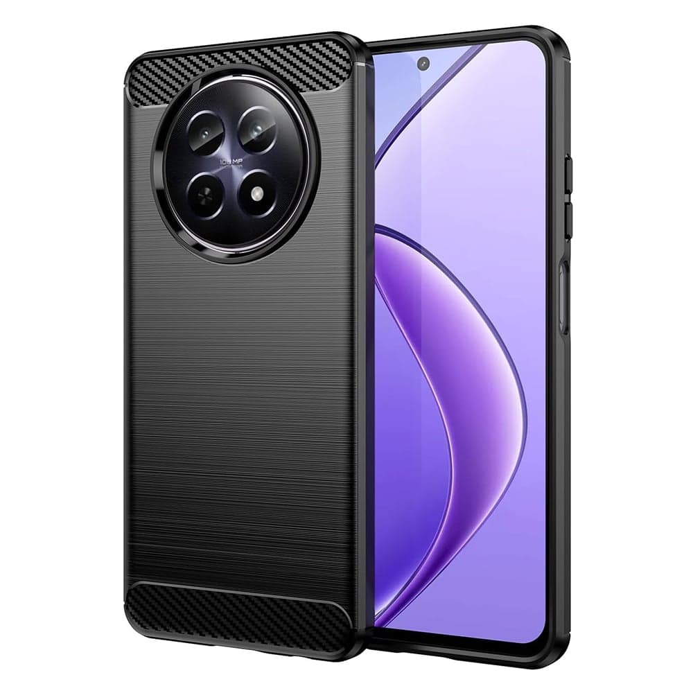 Techsuit Carbon Silicone - θήκη για Realme 12 - Μαύρο