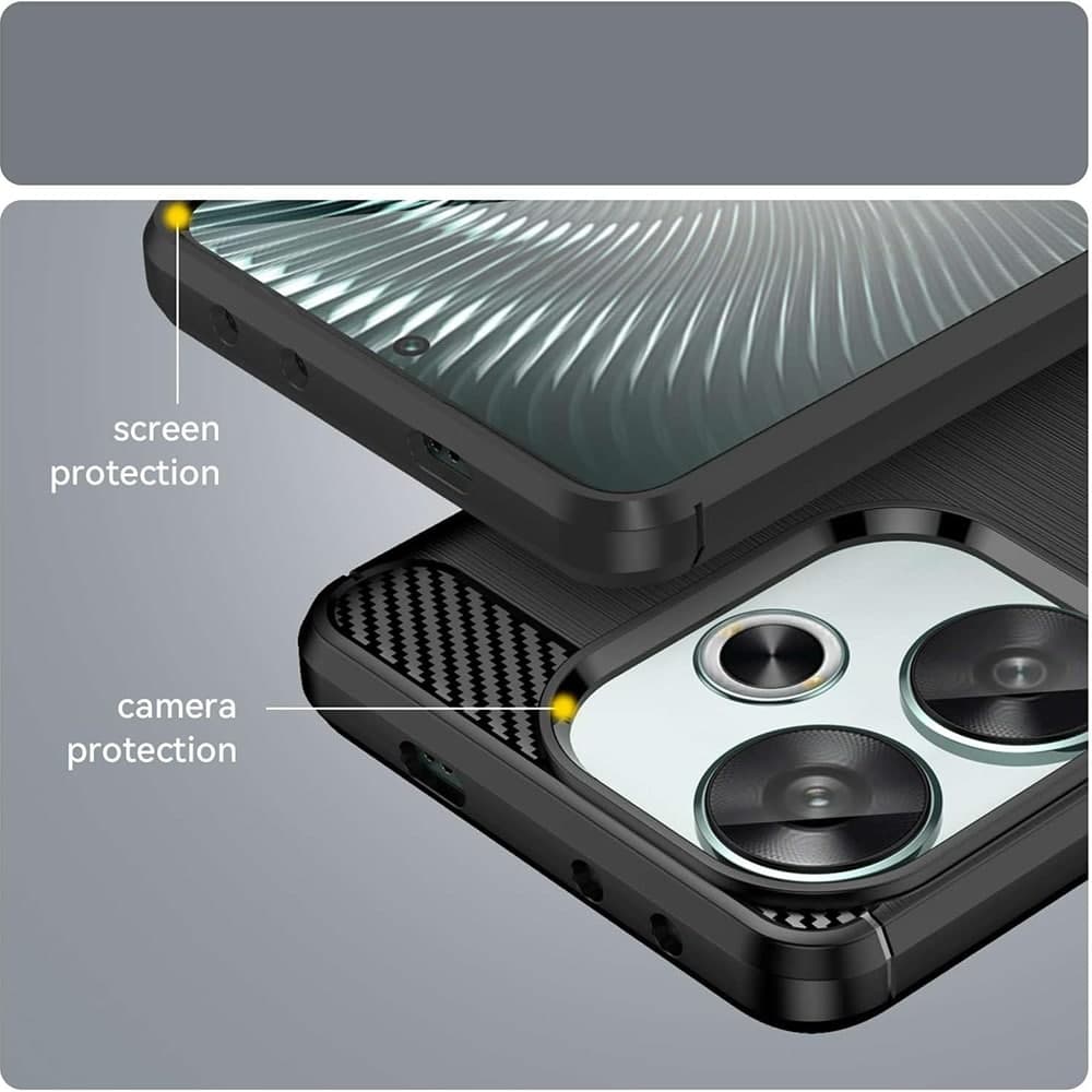 Techsuit Carbon Silicone - θήκη για Xiaomi Poco F6 - Μαύρο 6