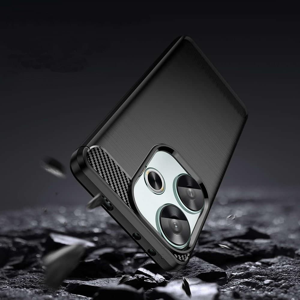 Techsuit Carbon Silicone - θήκη για Xiaomi Poco F6 - Μαύρο 5