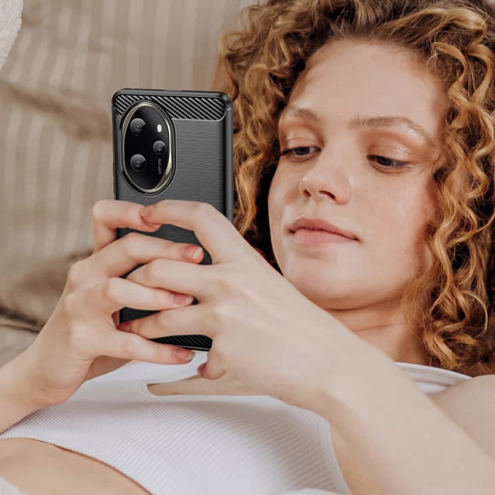 Techsuit Carbon Silicone - θήκη για Honor 200 Pro - Μαύρο 4