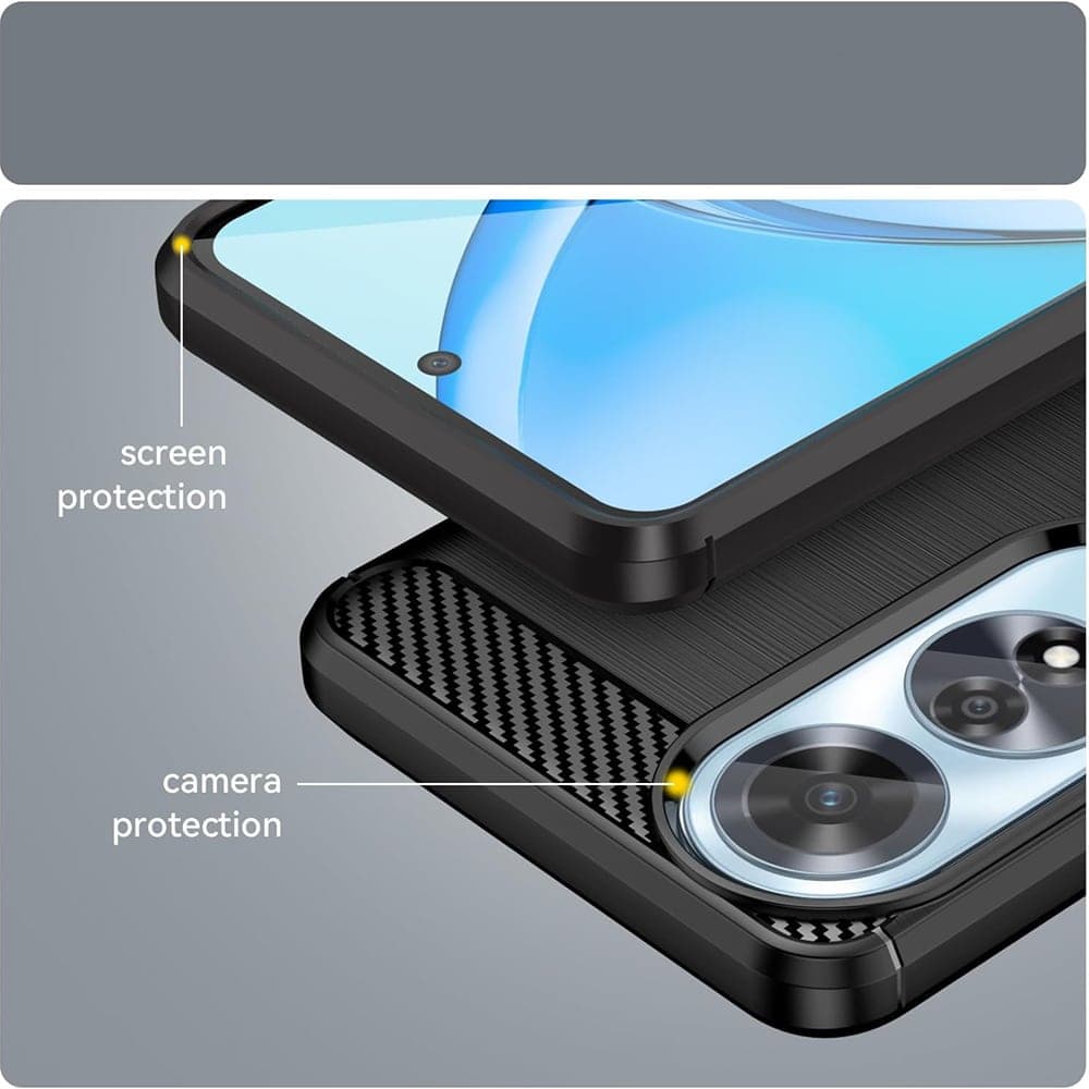Techsuit Carbon Silicone - θήκη για Oppo A60 - Μαύρο 6