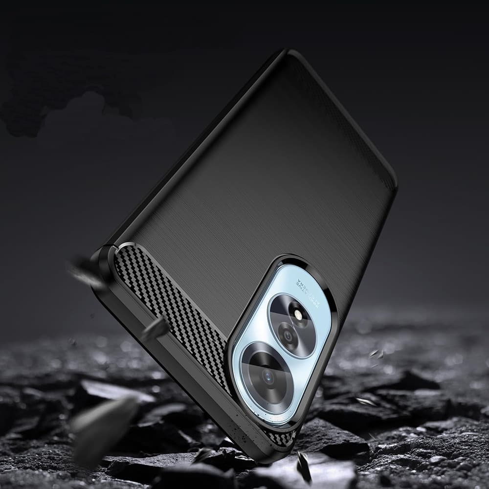 Techsuit Carbon Silicone - θήκη για Oppo A60 - Μαύρο 4