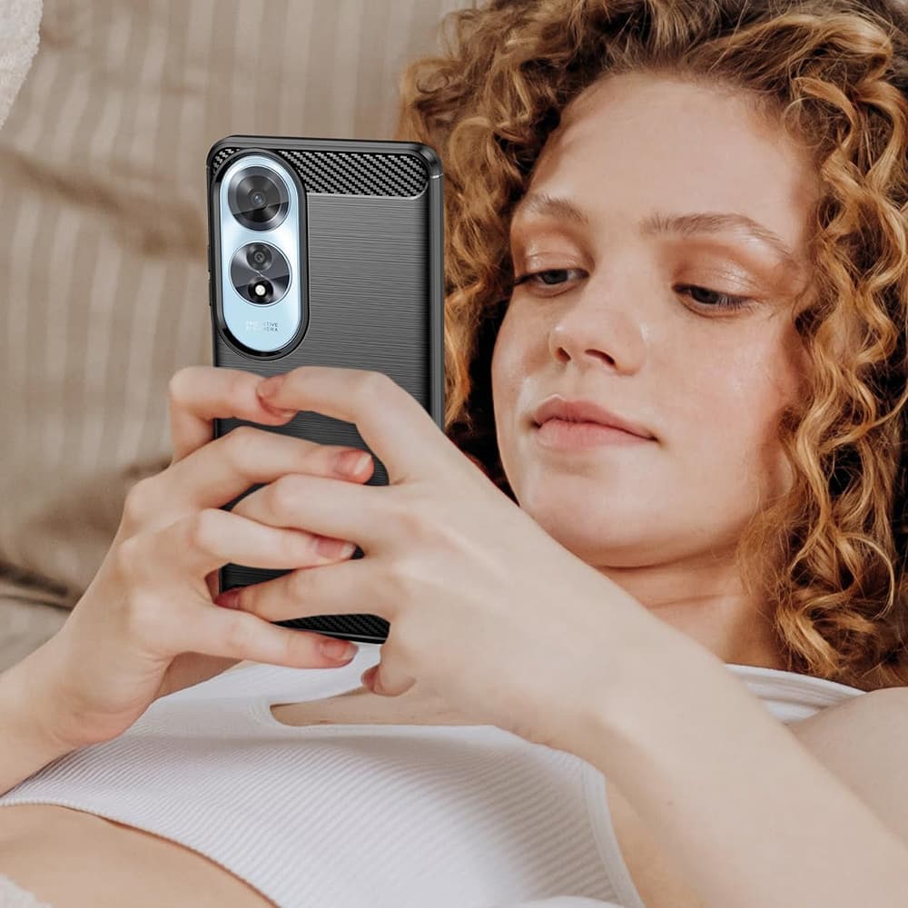Techsuit Carbon Silicone - θήκη για Oppo A60 - Μαύρο 5