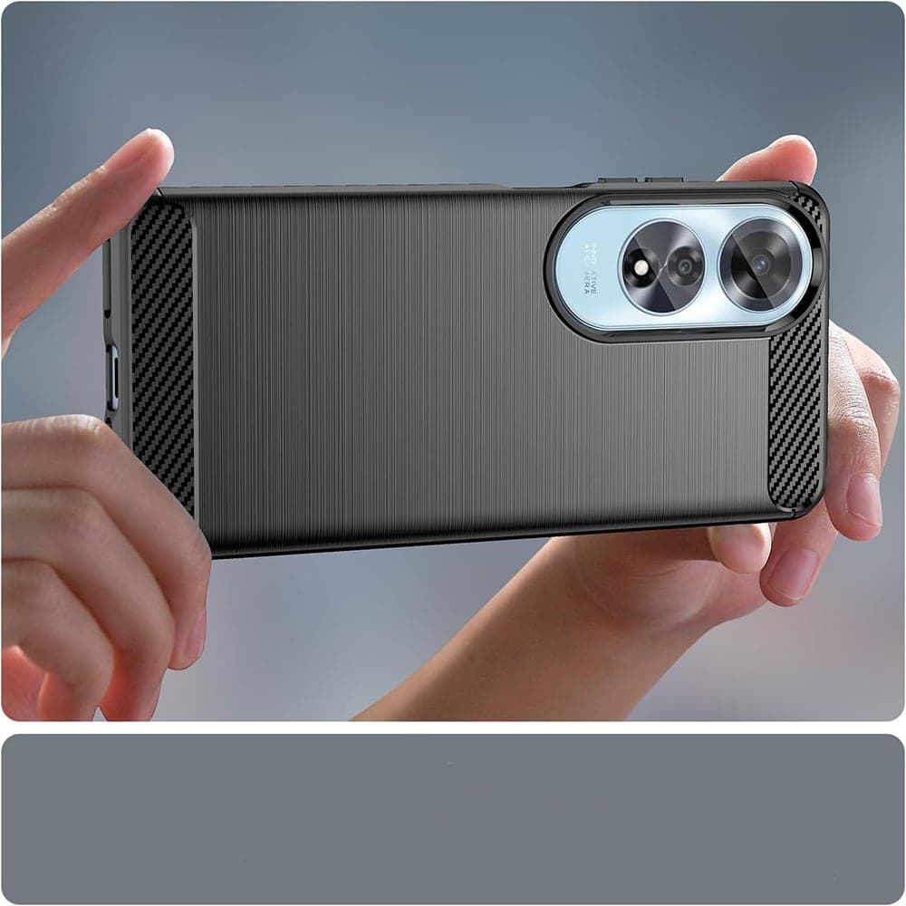 Techsuit Carbon Silicone - θήκη για Oppo A60 - Μαύρο 3