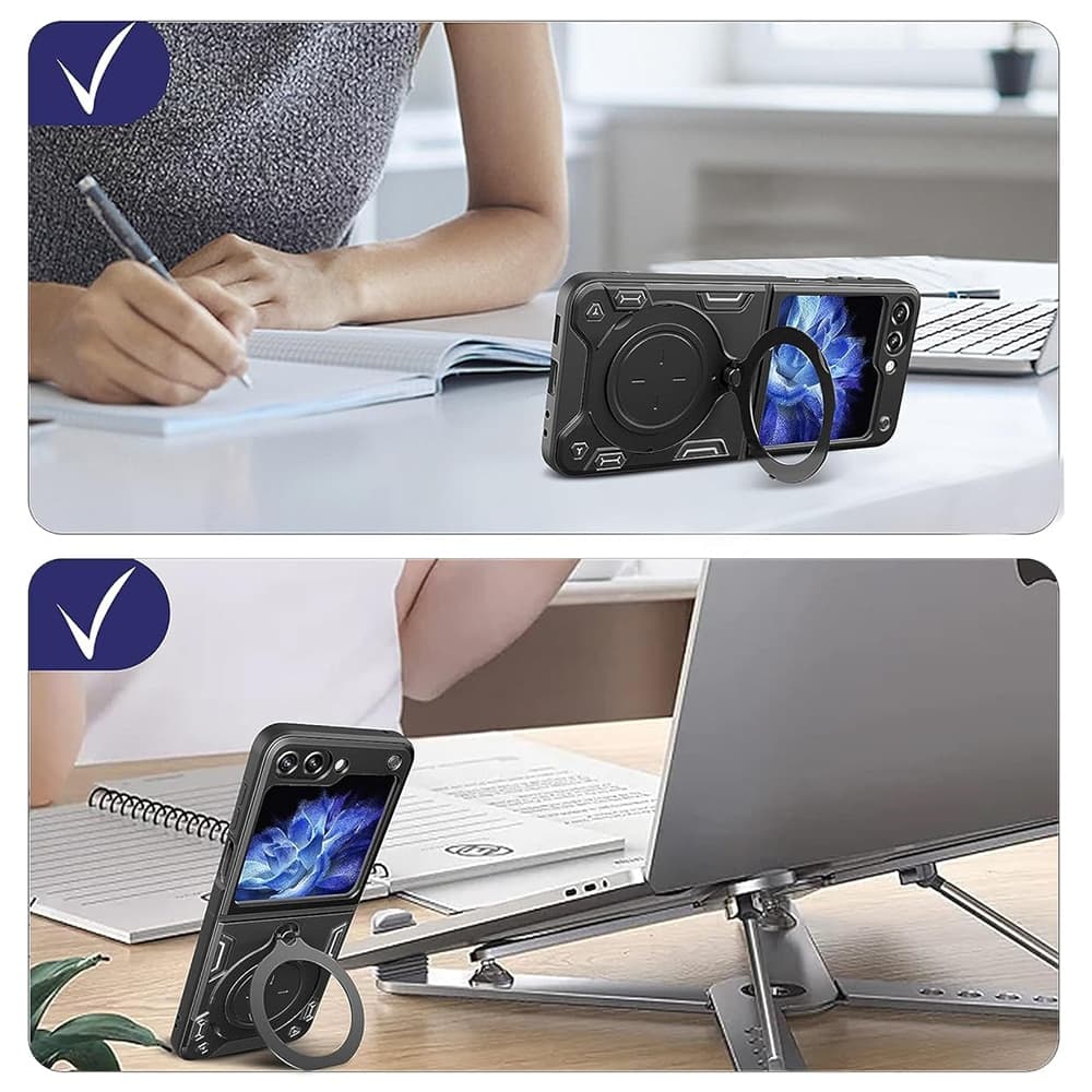 Techsuit CamGuard Pro - θήκη για Samsung Galaxy Z Flip6 / Flip7 FE - Μαύρο 4