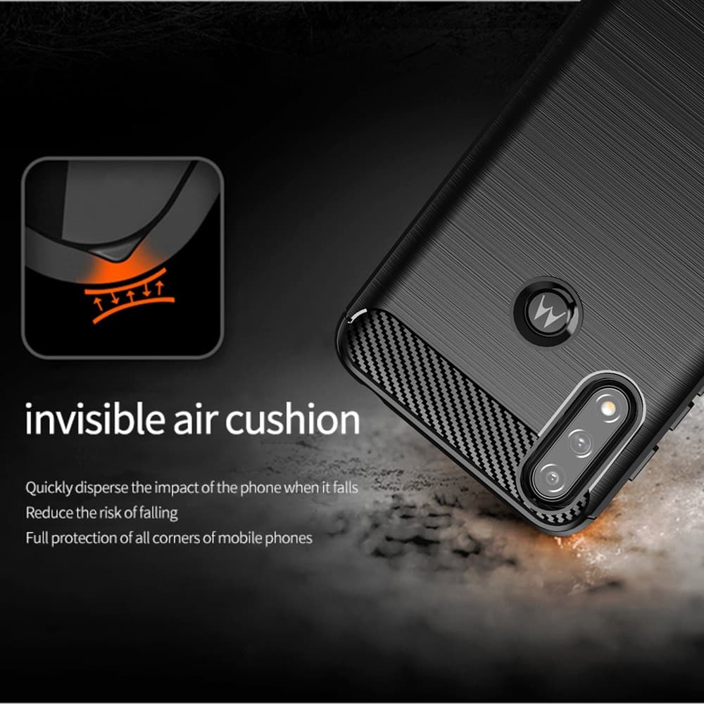 Techsuit Carbon Silicone - θήκη για Motorola Moto E7 Power / - Μαύρο 4