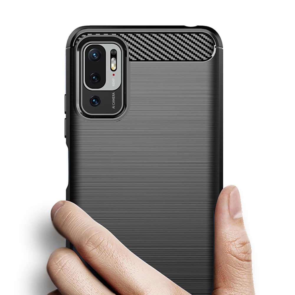 Techsuit Carbon Silicone - θήκη για Xiaomi Redmi Note 10 5G - Μαύρο 2