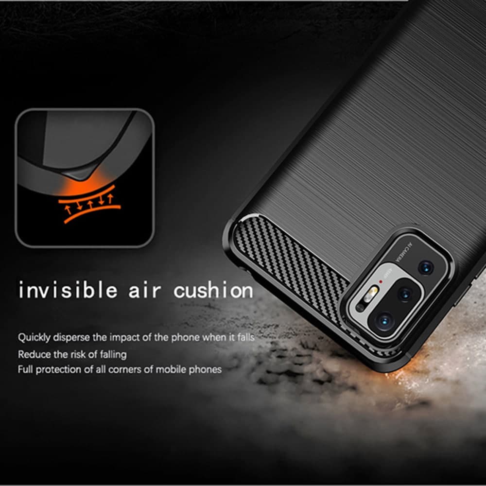 Techsuit Carbon Silicone - θήκη για Xiaomi Redmi Note 10 5G - Μαύρο 3