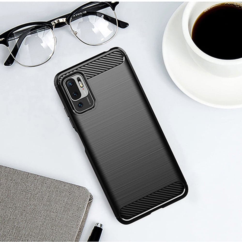 Techsuit Carbon Silicone - θήκη για Xiaomi Redmi Note 10 5G - Μαύρο 5