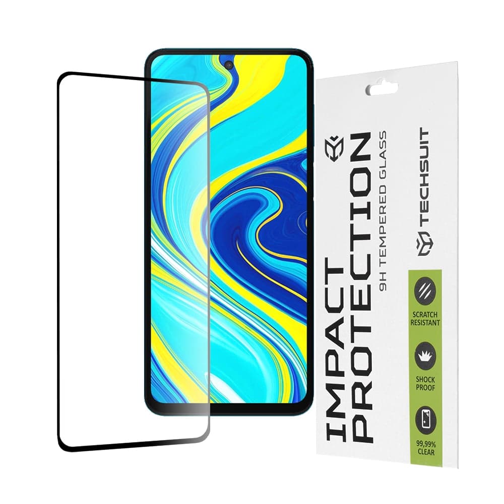 Techsuit - 111D Πλήρης Κάλυψη / Full Glue Γυαλί - Xiaomi Redmi Note 9S / Note 9 Pro / Note 9 Pro Max - Μαύρο